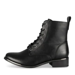 Bottines NOIR Femme Motif Uni Lacets