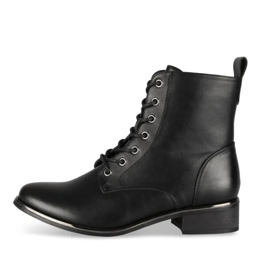 Bottines NOIR Femme Motif Uni Lacets