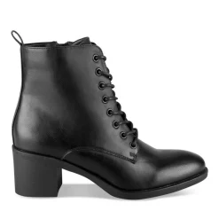 Bottines NOIR Femme Motif Uni Lacets