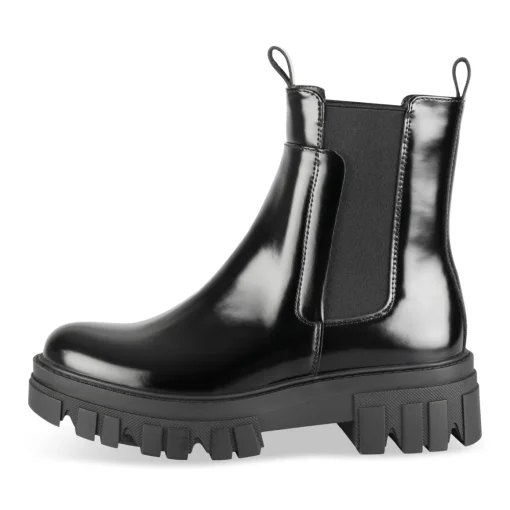 Bottines NOIR Femme Motif Uni A Enfiler