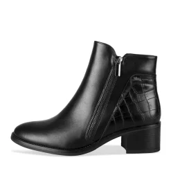 Bottines NOIR Femme Motif Animal Lacets