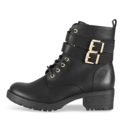 Bottines NOIR Femme Motif Uni A Enfiler