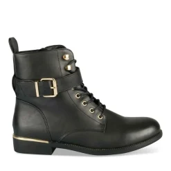 Bottines NOIR Femme Motif Uni Lacets