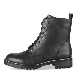 Bottines NOIR Femme Motif Uni Lacets