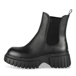 Bottines NOIR Femme Motif Uni Elastique