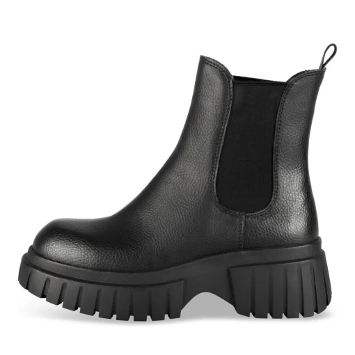 Bottines NOIR Femme Motif Uni Elastique