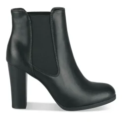 Bottines NOIR Femme Motif Uni Elastique