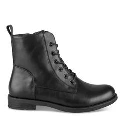 Bottines NOIR Femme Motif Uni Lacets