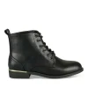 Bottines NOIR Femme Motif Uni Lacets