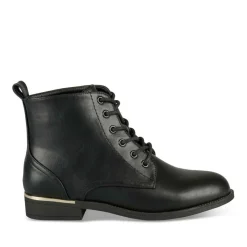 Bottines NOIR Femme Motif Uni Lacets