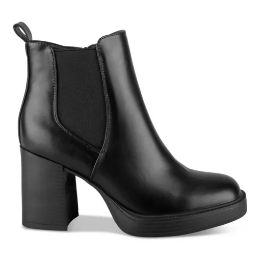 Bottines NOIR Femme Motif Uni Fermeture éclair