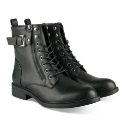 Bottines NOIR Femme Motif Uni Lacets