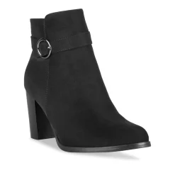 Bottines NOIR Femme Motif Uni Boucle
