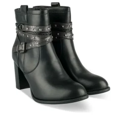 Bottines NOIR Femme Motif Clouté Fermeture éclair