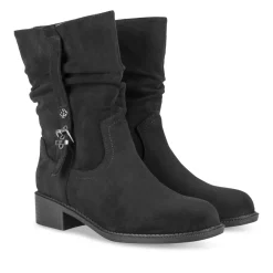 Bottines NOIR Femme Motif Uni A Enfiler