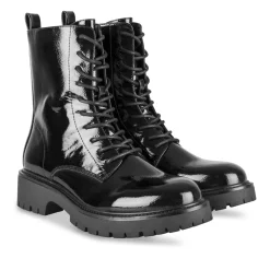 Bottines NOIR Femme Motif Vernis Fermeture éclair