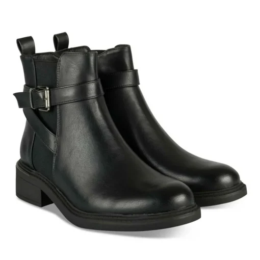 Bottines NOIR Femme Motif Uni Fermeture éclair