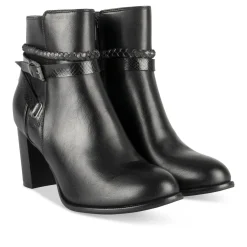 Bottines NOIR Femme Motif Uni Fermeture éclair