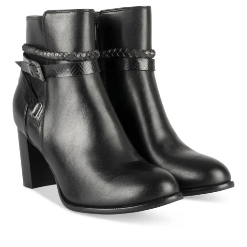 Bottines NOIR Femme Motif Uni Fermeture éclair