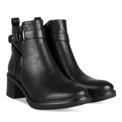 Bottines NOIR Femme Motif Uni Fermeture éclair