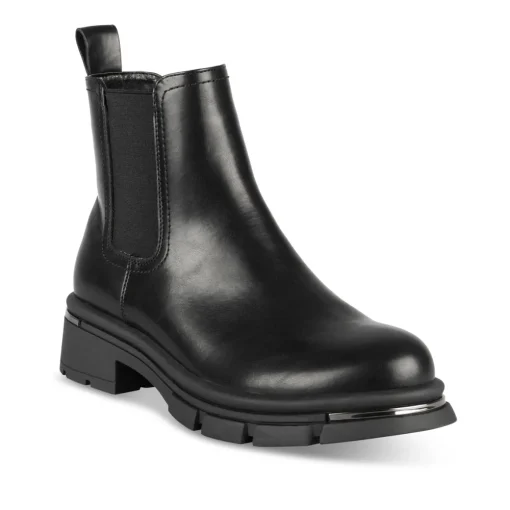 Bottines NOIR Femme Motif Uni A Enfiler