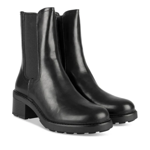 Bottines NOIR Femme Motif Uni Fermeture éclair