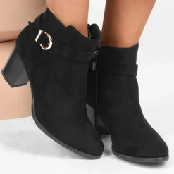 Bottines NOIR Femme Motif Uni Fermeture éclair