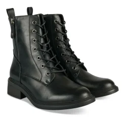 Bottines NOIR Femme Motif Uni Lacets