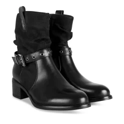 Bottines NOIR Femme Motif Uni Fermeture éclair