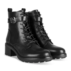 Bottines NOIR Femme Motif Uni Lacets