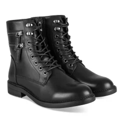 Bottines NOIR Femme Motif Uni Lacets
