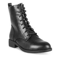 Bottines NOIR Femme Motif Uni Lacets