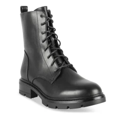 Bottines NOIR Femme Motif Uni Lacets