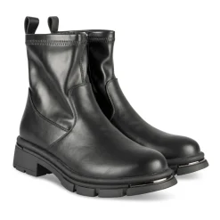 Bottines NOIR Femme Motif Uni Fermeture éclair