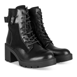 Bottines NOIR Femme Motif Uni Lacets