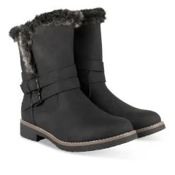 Bottines NOIR Femme Motif Uni Fermeture éclair