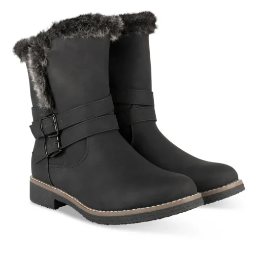 Bottines NOIR Femme Motif Uni Fermeture éclair