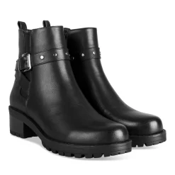 Bottines NOIR Femme Motif Clouté Fermeture éclair
