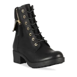 Bottines NOIR Femme Motif Uni A Enfiler
