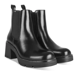 Bottines NOIR Femme Motif Uni Elastique