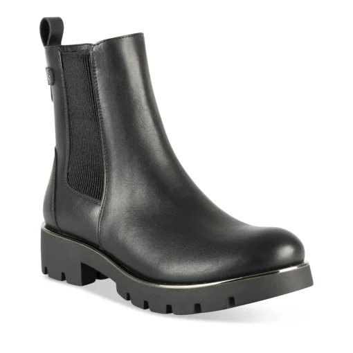 Bottines NOIR Femme Motif Uni A Enfiler