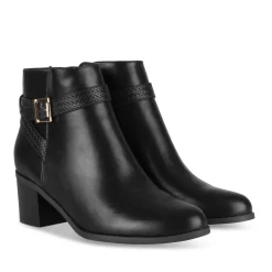 Bottines NOIR Femme Motif Uni Fermeture éclair