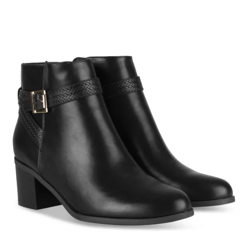 Bottines NOIR Femme Motif Uni Fermeture éclair