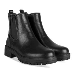 Bottines NOIR Femme Motif Uni Fermeture éclair