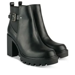 Bottines NOIR Femme Motif Uni Fermeture éclair