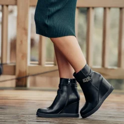 Bottines NOIR Femme Motif Uni Fermeture éclair