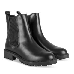 Bottines NOIR Femme Motif Uni Elastique