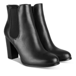 Bottines NOIR Femme Motif Uni Elastique