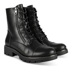 Bottines NOIR Femme Motif Uni Lacets