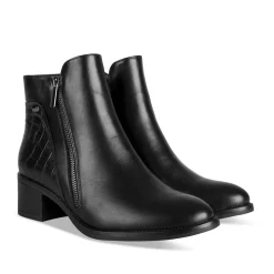 Bottines NOIR Femme Motif Animal Lacets